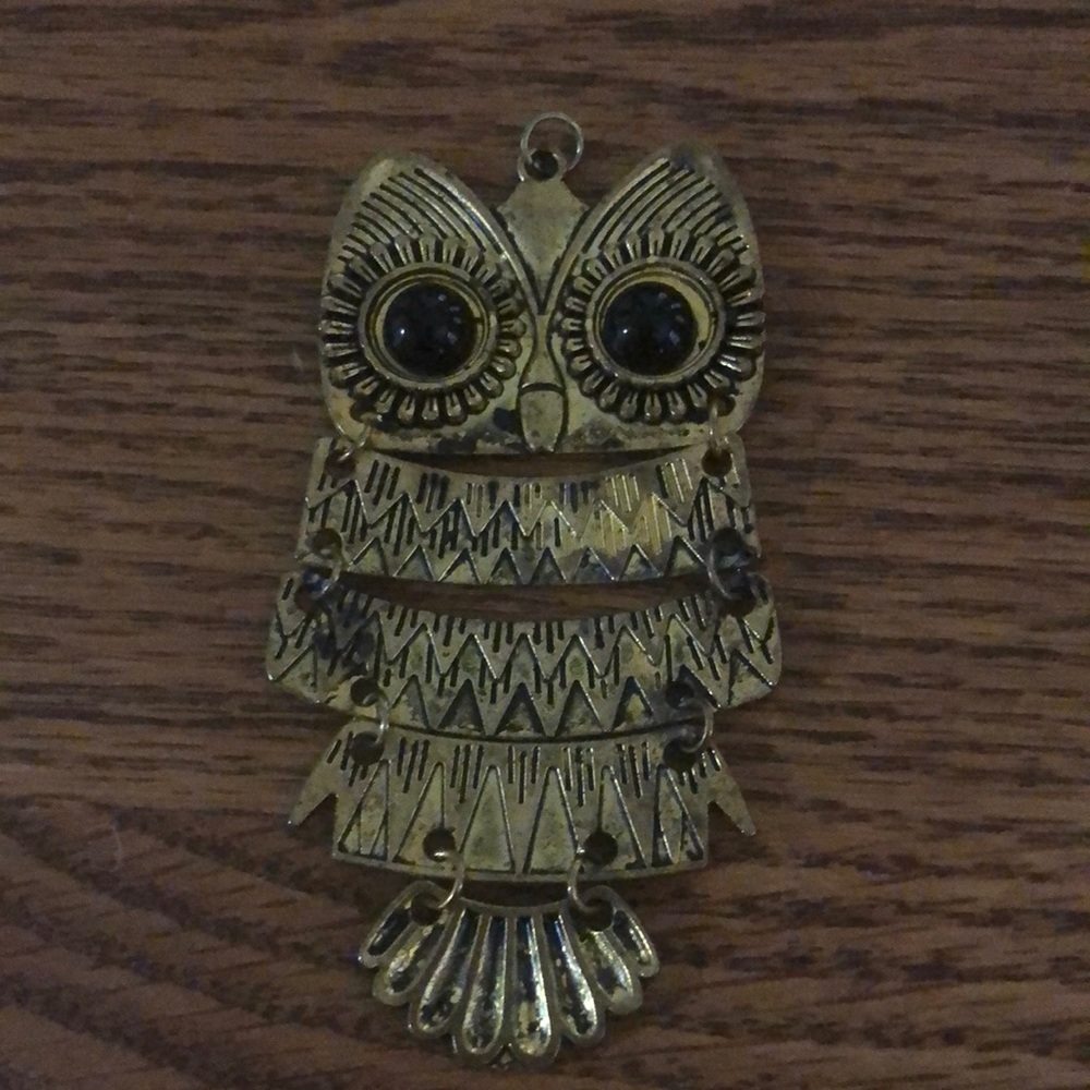 Antique brass owl